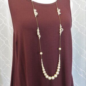 Long Faux Pearl Necklace............726